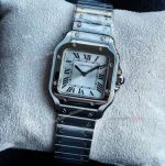 Cartier Santos 27*34mm Quartz Movement White Face Square Lady Watch